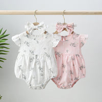 Load image into Gallery viewer, Baby Girls Flower Print Rompers Wholesale 220517116
