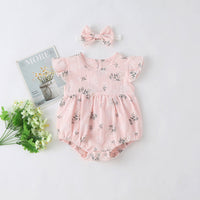 Load image into Gallery viewer, Baby Girls Flower Print Rompers Wholesale 220517116
