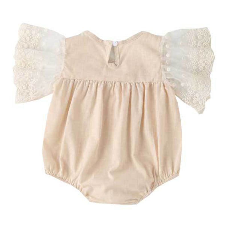 Baby Girls Solid Color Lace Rompers Wholesale 220517138