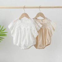 Load image into Gallery viewer, Baby Girls Solid Color Lace Rompers Wholesale 220517138
