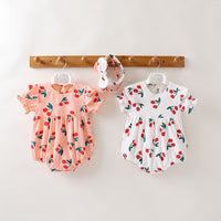 Load image into Gallery viewer, Baby Girls Fruit Print Rompers Wholesale 22051714
