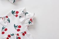 Load image into Gallery viewer, Baby Girls Fruit Print Rompers Wholesale 22051714
