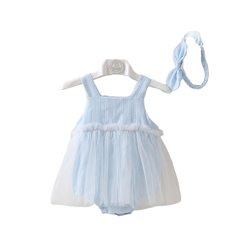 Baby Girls Solid Color Rompers Wholesale 22051716