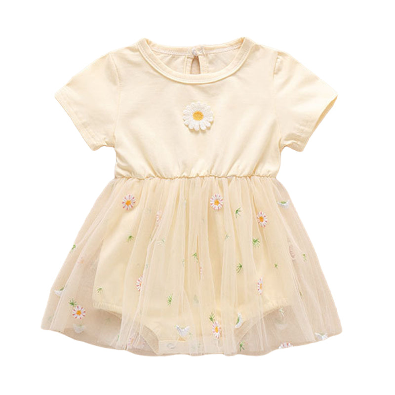 Baby Girls Flower Embroidered Rompers Wholesale 22051717