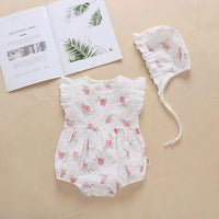Load image into Gallery viewer, Baby Girls Flower Print Rompers Wholesale 22051718
