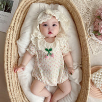 Load image into Gallery viewer, Baby Girls Flower Polka dots Print Rompers Wholesale 220517193
