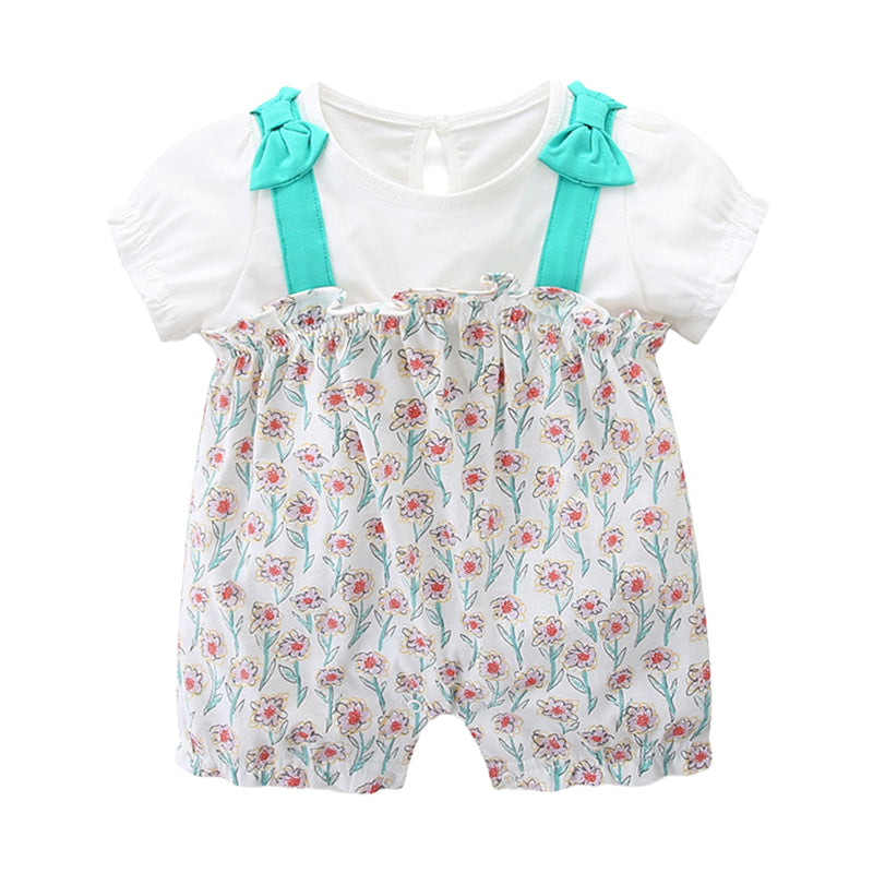 Baby Girls Flower Print Rompers Wholesale 220517196