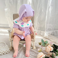 Load image into Gallery viewer, Baby Girls Flower Embroidered Rompers Wholesale 220517197
