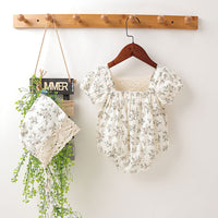 Load image into Gallery viewer, Baby Girls Flower Print Rompers Wholesale 22051723
