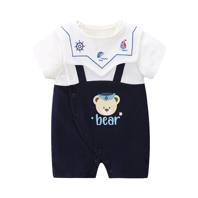 Baby Unisex Letters Cartoon Embroidered Rompers Wholesale 220517230