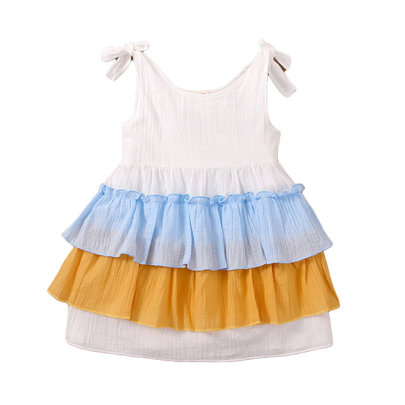 Baby Kid Girls Color-blocking Dresses Wholesale 220517234