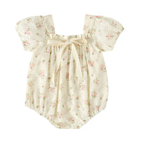 Load image into Gallery viewer, Baby Girls Flower Bow Print Rompers Wholesale 220517237
