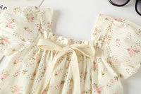 Load image into Gallery viewer, Baby Girls Flower Bow Print Rompers Wholesale 220517237
