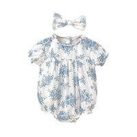Load image into Gallery viewer, Baby Girls Flower Print Rompers Wholesale 22051724
