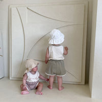 Load image into Gallery viewer, 2 Pieces Set Baby Kid Unisex Letters Cartoon Print Tank Tops And Color-blocking Shorts Wholesale 220517247
