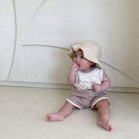 Load image into Gallery viewer, 2 Pieces Set Baby Kid Unisex Letters Cartoon Print Tank Tops And Color-blocking Shorts Wholesale 220517247
