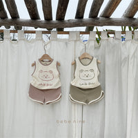 Load image into Gallery viewer, 2 Pieces Set Baby Kid Unisex Letters Cartoon Print Tank Tops And Color-blocking Shorts Wholesale 220517247
