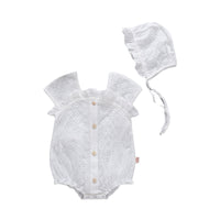 Load image into Gallery viewer, Baby Girls Solid Color Lace Rompers Wholesale 22051725

