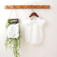 Load image into Gallery viewer, Baby Girls Solid Color Lace Rompers Wholesale 22051725
