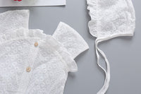 Load image into Gallery viewer, Baby Girls Solid Color Lace Rompers Wholesale 22051725
