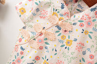 Load image into Gallery viewer, Baby Girls Flower Print Rompers Wholesale 22051726
