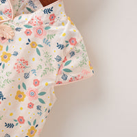 Load image into Gallery viewer, Baby Girls Flower Print Rompers Wholesale 22051726
