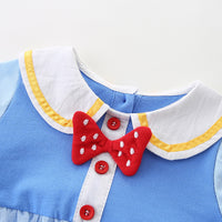 Load image into Gallery viewer, Baby Girls Color-blocking Love heart Bow Lace Print Rompers Wholesale 220517263
