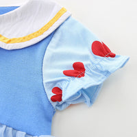 Load image into Gallery viewer, Baby Girls Color-blocking Love heart Bow Lace Print Rompers Wholesale 220517263
