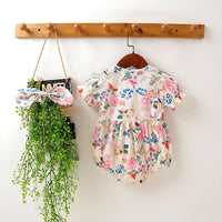 Load image into Gallery viewer, Baby Girls Flower Print Rompers Wholesale 22051727
