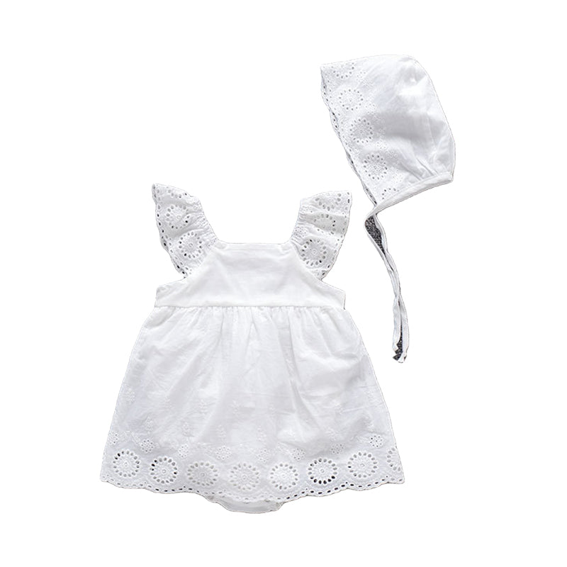Baby Girls Solid Color Rompers Wholesale 22051728