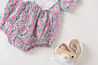 Load image into Gallery viewer, Baby Girls Flower Lace Embroidered Print Rompers Wholesale 22051729
