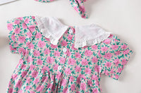 Load image into Gallery viewer, Baby Girls Flower Lace Embroidered Print Rompers Wholesale 22051729
