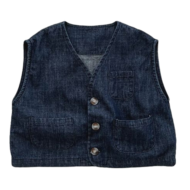Baby Kid Unisex Solid Color Checked Vests Waistcoats Wholesale 220517296