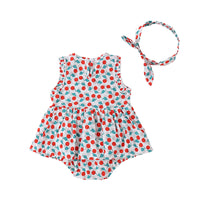 Load image into Gallery viewer, Baby Girls Fruit Print Rompers Wholesale 22051730
