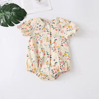Load image into Gallery viewer, Baby Girls Flower Print Rompers Wholesale 22051732

