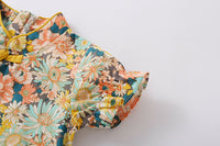 Load image into Gallery viewer, Baby Girls Color-blocking Flower Print Rompers Wholesale 22051733
