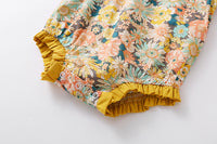 Load image into Gallery viewer, Baby Girls Color-blocking Flower Print Rompers Wholesale 22051733
