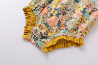 Load image into Gallery viewer, Baby Girls Color-blocking Flower Print Rompers Wholesale 22051733
