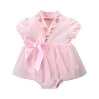 Load image into Gallery viewer, Baby Girls Flower Lace Embroidered Rompers Wholesale 22051738
