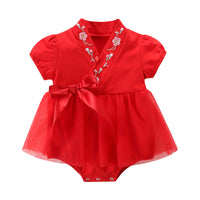 Load image into Gallery viewer, Baby Girls Flower Lace Embroidered Rompers Wholesale 22051738
