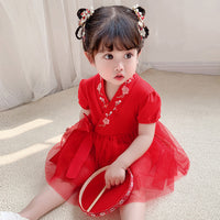 Load image into Gallery viewer, Baby Girls Flower Lace Embroidered Rompers Wholesale 22051738
