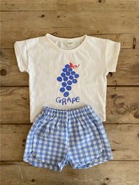 Load image into Gallery viewer, 2 Pieces Set Baby Girls Boys Letters Fruit Print T-Shirts And Checked Shorts Wholesale 22051743
