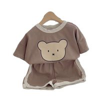 Load image into Gallery viewer, 2 Pieces Set Baby Girls Boys Cartoon Print T-Shirts And Color-blocking Shorts Wholesale 22051747
