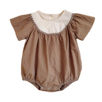 Load image into Gallery viewer, Baby Girls Color-blocking Embroidered Rompers Wholesale 22051748
