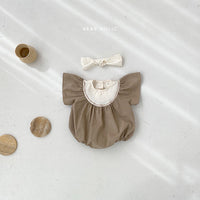 Load image into Gallery viewer, Baby Girls Color-blocking Embroidered Rompers Wholesale 22051748
