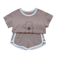 Load image into Gallery viewer, 2 Pieces Set Baby Kid Unisex Cartoon Print T-Shirts And Shorts Wholesale 22051759
