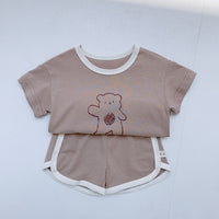 Load image into Gallery viewer, 2 Pieces Set Baby Kid Unisex Cartoon Print T-Shirts And Shorts Wholesale 22051759
