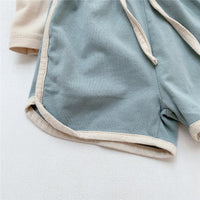 Load image into Gallery viewer, 2 Pieces Set Baby Unisex Cartoon Embroidered T-Shirts And Solid Color Shorts Wholesale 22051766
