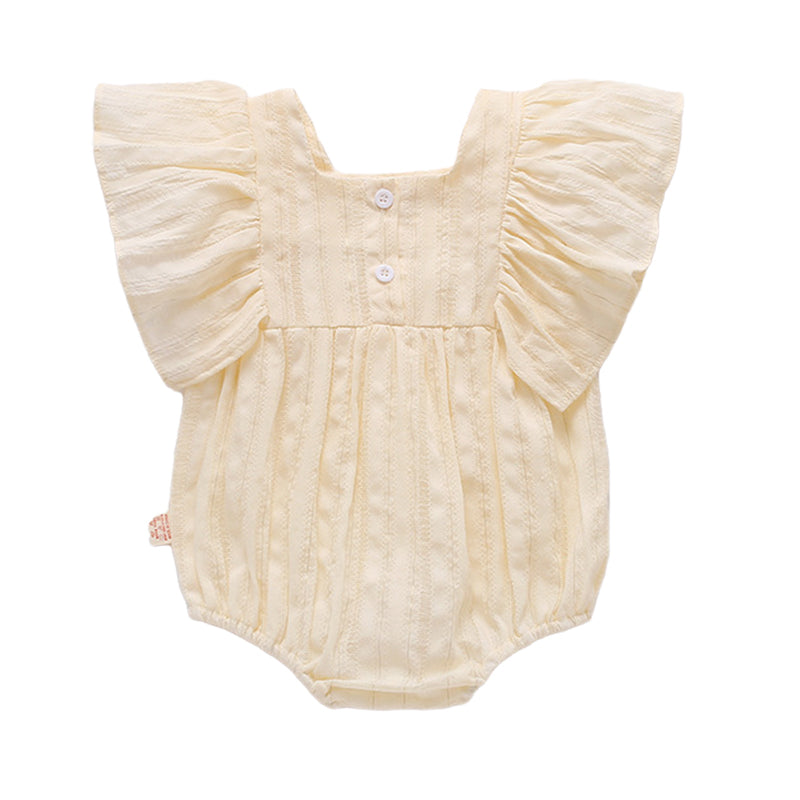 Baby Girls Solid Color Rompers Wholesale 22051777