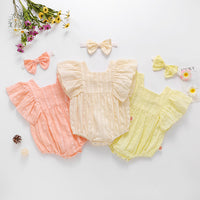 Load image into Gallery viewer, Baby Girls Solid Color Rompers Wholesale 22051777
